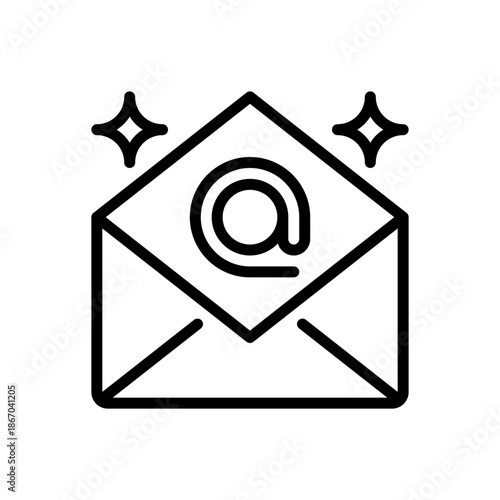 Email Campaign Line Icon, Outline Symbol for Newsletter Delivery, Subscriber Engagement, Digital Outreach, Marketing Promotion, and Lead Conversion. Vector Sign Icon.
