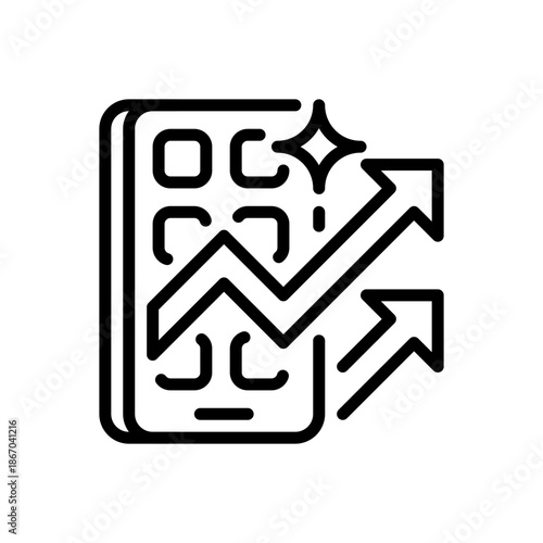Mobile Marketing Line Icon, Outline Symbol for Smartphone Advertising, App Promotion, Mobile Commerce, User Engagement, and Cellular Reach. Vector Sign Icon.