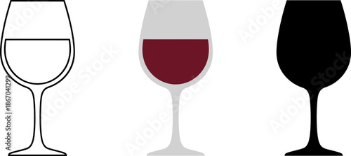 Red wine glass for celebration and restaurant dining