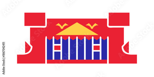 Traditional japanese gate illustration