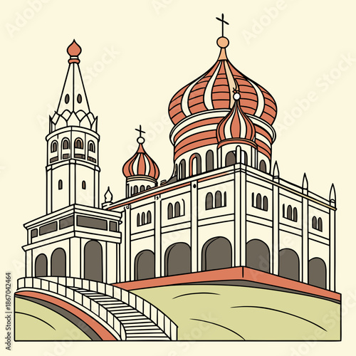 Illustrated russian orthodox church