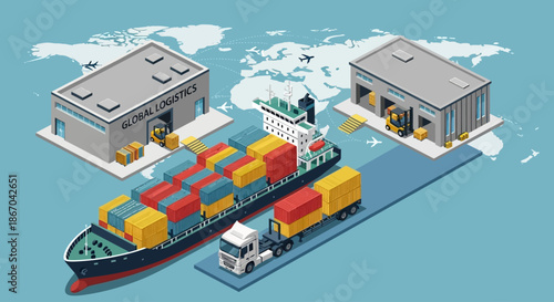 Global logistics illustration