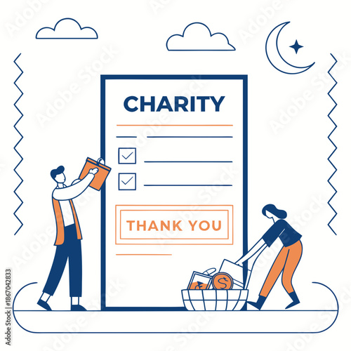 Charity donation illustration