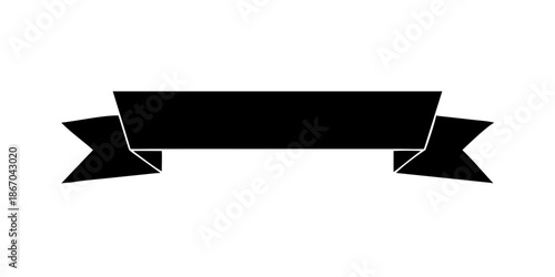 Black and white ribbon banner
