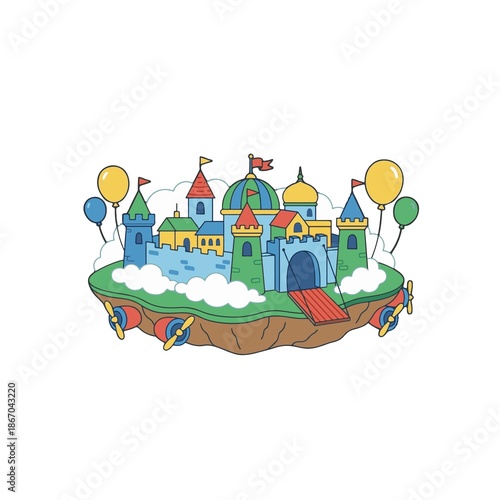 a party in flying castle