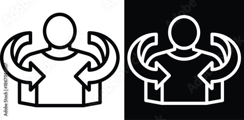 adaptability Two-tone version in black and white background