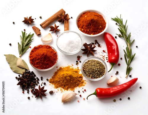Colorful spice display