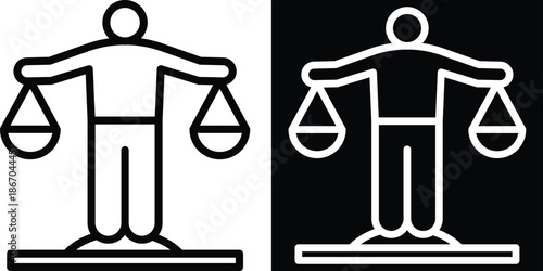 balance Two-tone version in black and white background