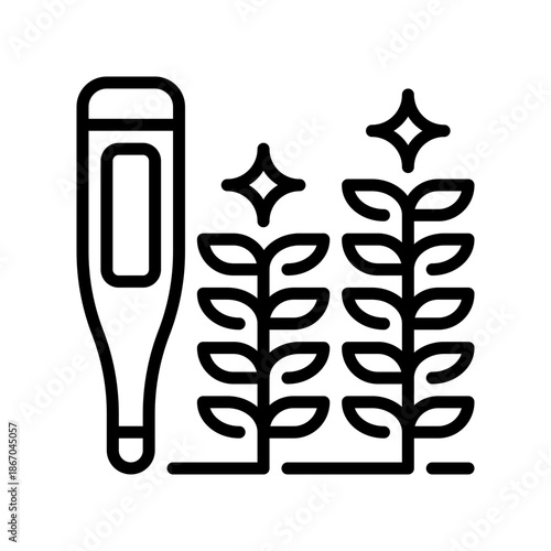 Temperature Control Line Icon, Outline Symbol for Climate Regulation, Heat Monitoring, Cooling System, Thermal Management, and Environment Stabilization. Vector Sign Icon.