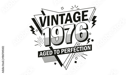 vintage 1976 aged to perfection t shirt design