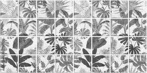 Wallpaper Mural Leaf Variety of types. Seamless mosaic square pattern with tropical leaves blackground used for decorative design.	
 Torontodigital.ca