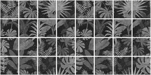 Wallpaper Mural Leaf Variety of types. Seamless mosaic square pattern with tropical leaves blackground used for decorative design.	
 Torontodigital.ca