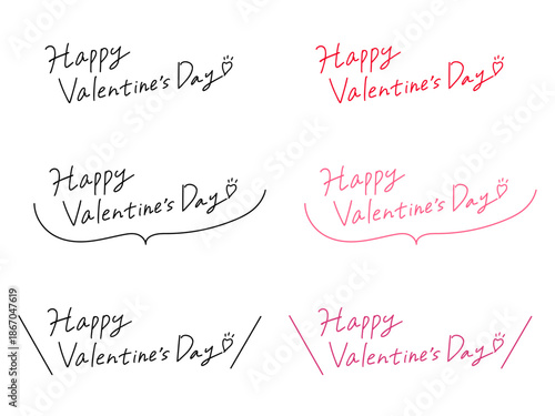Happy Valentine’s Dayの手書き文字セット。