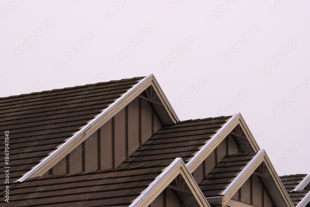 Fototapeta premium Brown wooden roof shingles