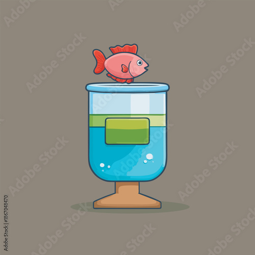 Red Fish in Aquarium Box
