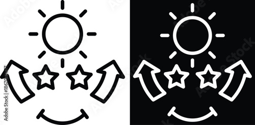 optimism Two-tone version in black and white background