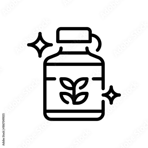 Reusable Eco Bottle Line Icon, Outline Symbol for Sustainability, Environment, Refill, Zero Waste, and Green Living. Vector Sign Icon.