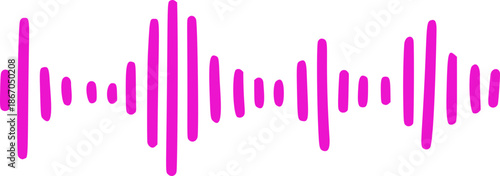 Sound Waves Icon. Waveform pattern for music player, podcast, voise message. Vector illustration isolated on white background. Voice and radio signal spectrum lines. Song track amplitude graphic.