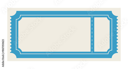 A blue and white ticket stub template