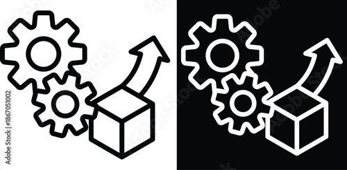 productivity Two-tone version in black and white background