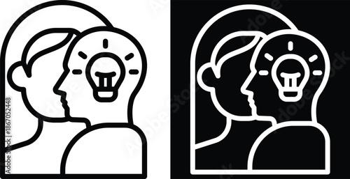 self awareness Two-tone version in black and white background