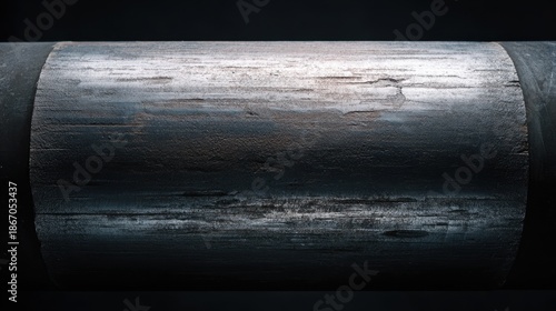 Close-Up of a Textured Metallic Surface Highlighting Unique Patterns and Wear in a Dark Background Giving It an Industrial Aesthetic