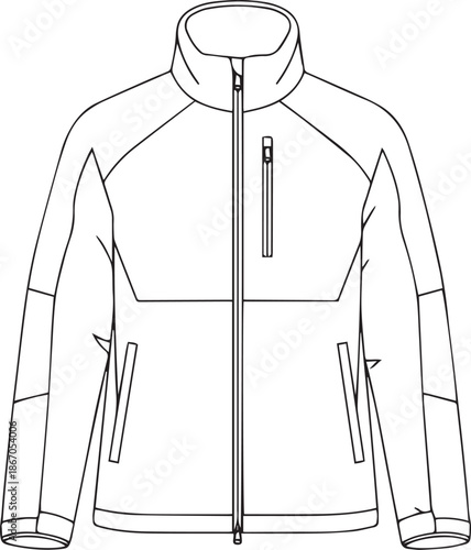 silhouette of clean vector of Skyfold Drift Jacket isolated on white background