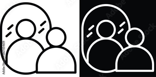 self reflection Two-tone version in black and white background