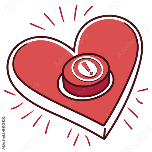 Heart with alarm button