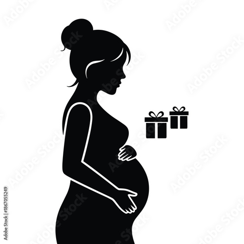 pregnant woman silhouette