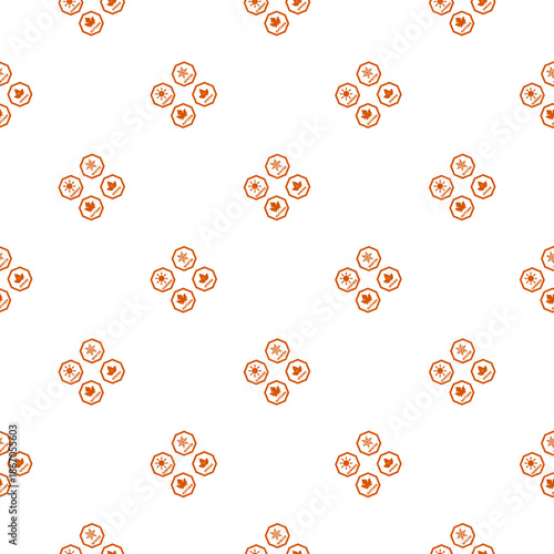 Four seasons icons seamless pattern isolated on white background