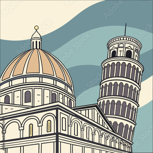 Iconic landmarks of pisa