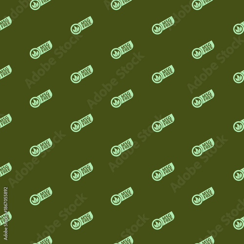 MSG free sign seamless pattern isolated on color background