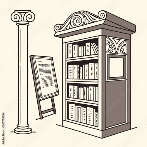 Classic library scene