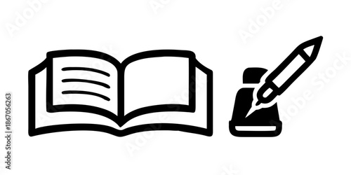 Open book and pen icon