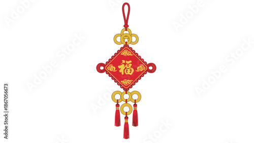 Lucky Red Decorative Pendant in Cultural Setting