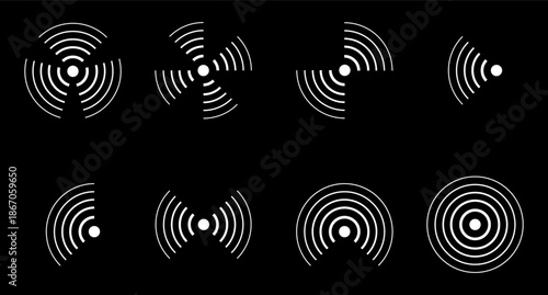 Radar Scan Sonar Pulse Circular Waves