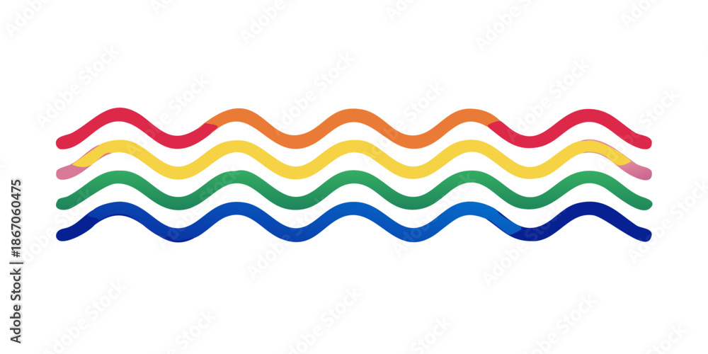 Obraz premium Rainbow wavy lines