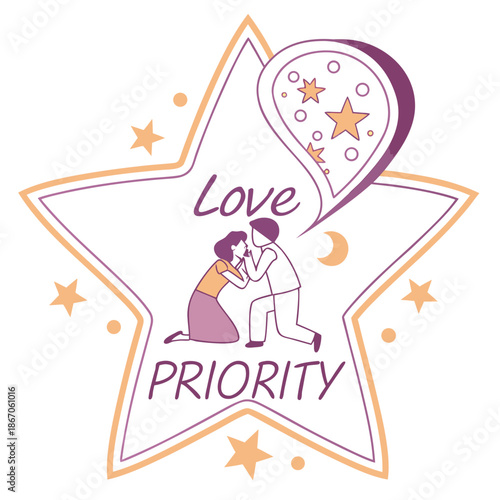 Love priority star illustration