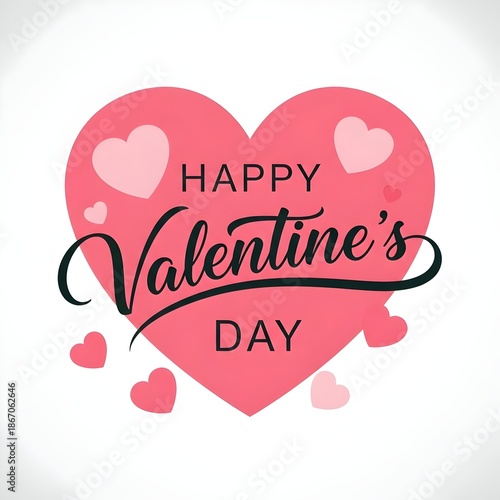 Happy Valentines Day typography poster with handwritten calligraphy text, Vector illustration, A Valentine's Day greeting card design