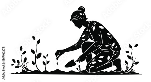 silhouette of a woman in a dress