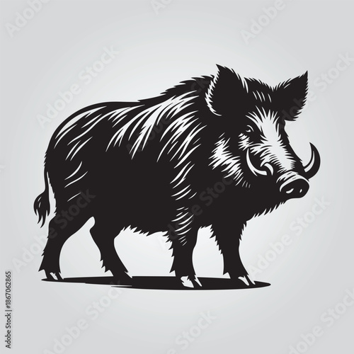 Wild boar vector clipart design Boar Head Silhouette