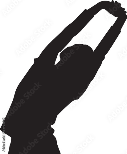 Person raising arms