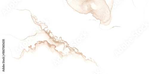 Delicate beige watercolor stain texture on white for elegant abstract background design