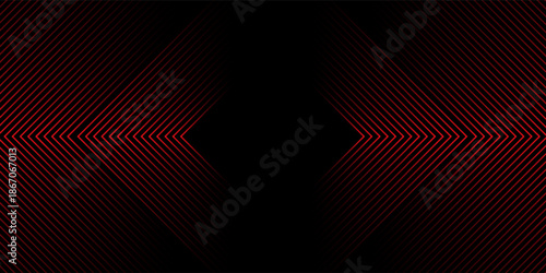 3D black red techno abstract background overlap layer on dark space with glowing lines decoration. Modern graphic design element rhombus style concept for web, poster, flyer, card, or brochure cover