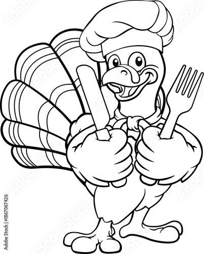 A turkey chef hat Thanksgiv...