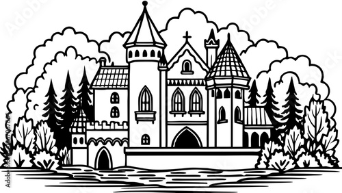 Very beautiful romantic Mespelbrunn Castle in Germany, hidden within lush forest scenery, reflecting fairytale charm, medieval architecture, and peaceful countryside atmosphere in the heart of Europe.