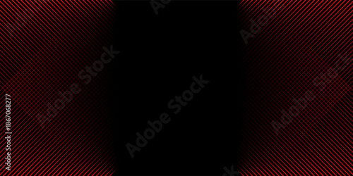 3D black red techno abstract background overlap layer on dark space with glowing lines decoration.