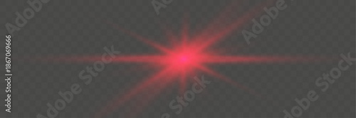 Red Star and Red Light Ray in Foggy Atmosphere
Red Luminous Star with Light Beam and Fog
