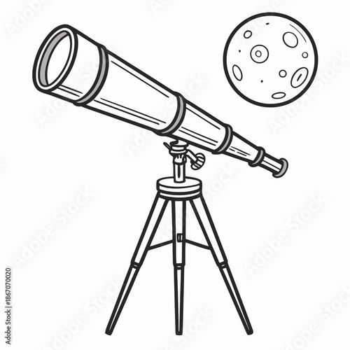 Telescope observing the moon